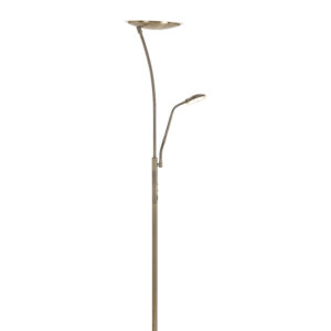 full image of the antique brass mpther and child floor lamp